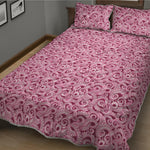 Pink Octopus Tentacles Pattern Print Quilt Bed Set