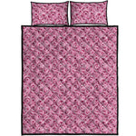 Pink Octopus Tentacles Pattern Print Quilt Bed Set