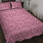 Pink Octopus Tentacles Pattern Print Quilt Bed Set