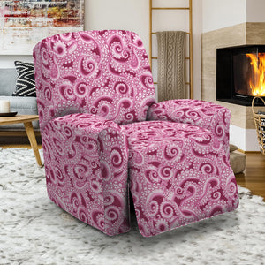 Pink Octopus Tentacles Pattern Print Recliner Slipcover