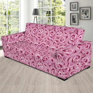 Pink Octopus Tentacles Pattern Print Sofa Slipcover