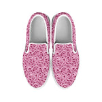 Pink Octopus Tentacles Pattern Print White Slip On Shoes
