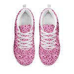 Pink Octopus Tentacles Pattern Print White Sneakers