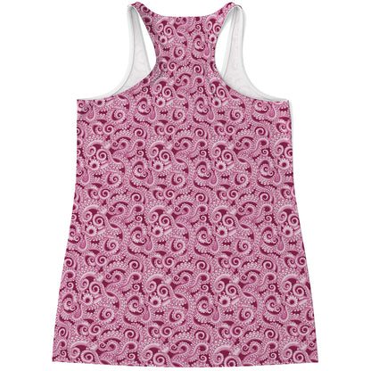 Pink Octopus Tentacles Pattern Print Women's Racerback Tank Top