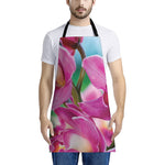 Pink Orchid Flower Print Apron