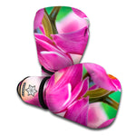 Pink Orchid Flower Print Boxing Gloves