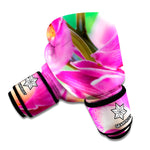 Pink Orchid Flower Print Boxing Gloves