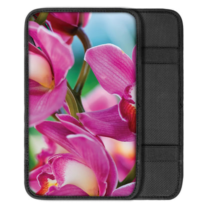 Pink Orchid Flower Print Car Center Console Cover