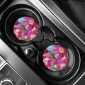 Pink Orchid Flower Print Car Coasters