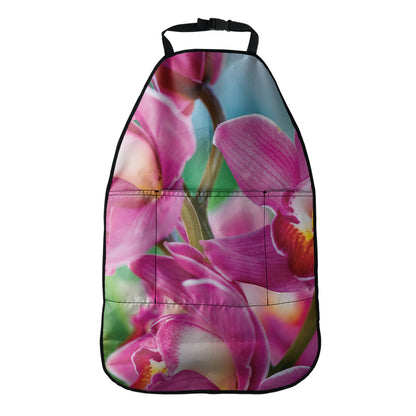 Pink Orchid Flower Print Car Seat Organizers