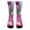 Pink Orchid Flower Print Crew Socks