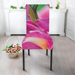 Pink Orchid Flower Print Dining Chair Slipcover