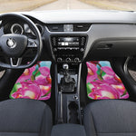 Pink Orchid Flower Print Front Car Floor Mats