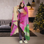 Pink Orchid Flower Print Hooded Blanket