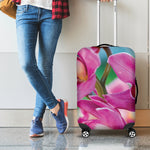 Pink Orchid Flower Print Luggage Cover