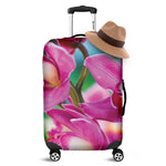 Pink Orchid Flower Print Luggage Cover