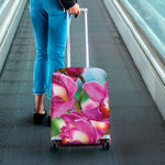 Pink Orchid Flower Print Luggage Cover