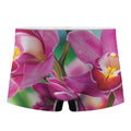Pink Orchid Flower Print Men's Boxer Briefs