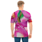 Pink Orchid Flower Print Men's T-Shirt