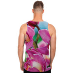 Pink Orchid Flower Print Men's Tank Top