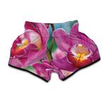 Pink Orchid Flower Print Muay Thai Boxing Shorts