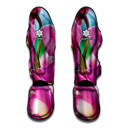 Pink Orchid Flower Print Muay Thai Shin Guard