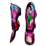 Pink Orchid Flower Print Muay Thai Shin Guard