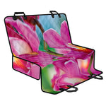 Pink Orchid Flower Print Pet Car Back Seat Cover