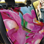 Pink Orchid Flower Print Pet Car Back Seat Cover