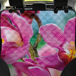 Pink Orchid Flower Print Pet Car Back Seat Cover