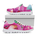Pink Orchid Flower Print White Running Shoes
