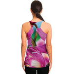 Pink Orchid Flower Print Women's Racerback Tank Top