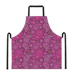Pink Paisley Pattern Print Apron