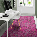 Pink Paisley Pattern Print Area Rug