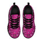 Pink Paisley Pattern Print Black Sneakers