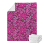 Pink Paisley Pattern Print Blanket