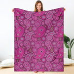 Pink Paisley Pattern Print Blanket