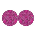 Pink Paisley Pattern Print Car Coasters