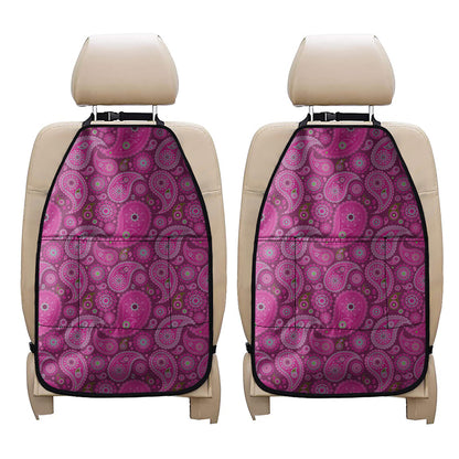 Pink Paisley Pattern Print Car Seat Organizers