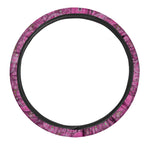 Pink Paisley Pattern Print Car Steering Wheel Cover