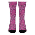 Pink Paisley Pattern Print Crew Socks