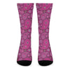 Pink Paisley Pattern Print Crew Socks