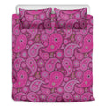 Pink Paisley Pattern Print Duvet Cover Bedding Set
