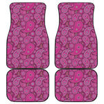 Pink Paisley Pattern Print Front and Back Car Floor Mats