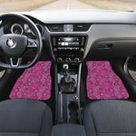 Pink Paisley Pattern Print Front and Back Car Floor Mats
