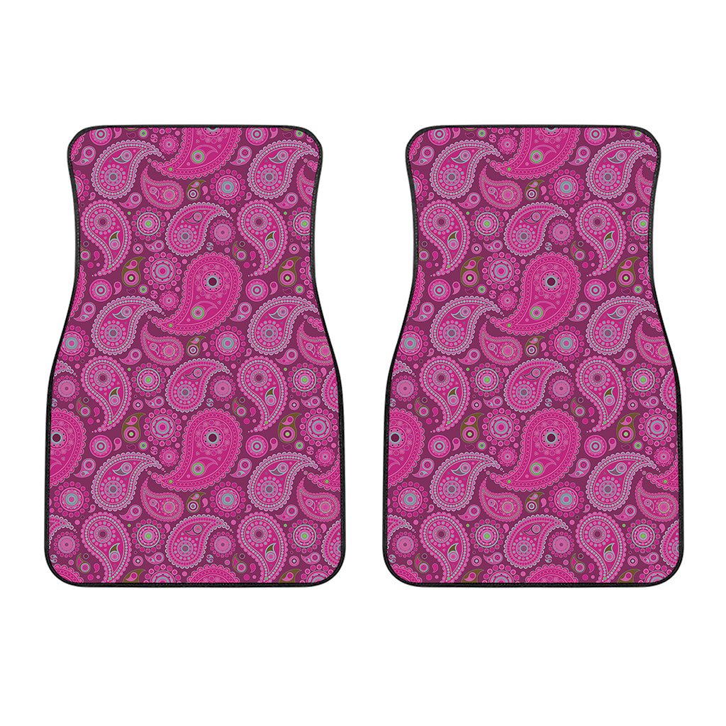 Pink Paisley Pattern Print Front Car Floor Mats
