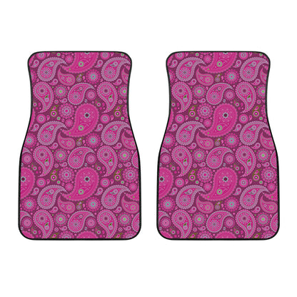 Pink Paisley Pattern Print Front Car Floor Mats