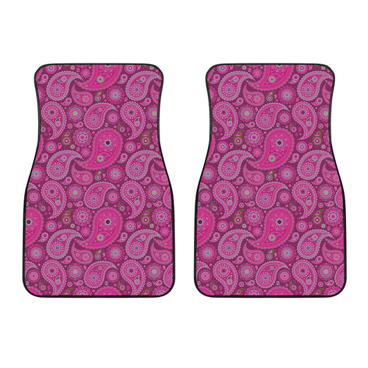 Pink Paisley Pattern Print Front Car Floor Mats