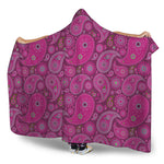 Pink Paisley Pattern Print Hooded Blanket