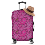 Pink Paisley Pattern Print Luggage Cover
